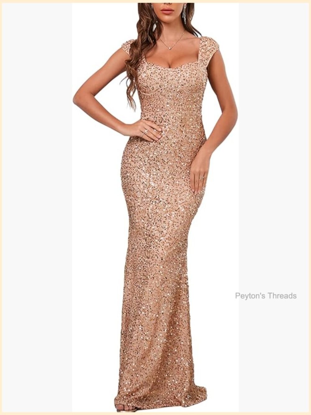 Formal Sequin Fishtail Mermaid Evening Gown Maxi Prom Dress 1920s